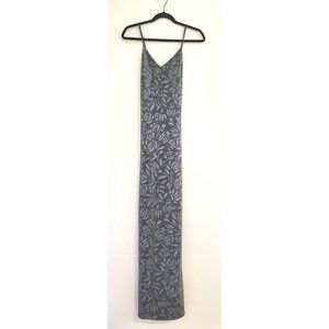 Reggio Vintage Silver Low Back Dress with Flora Print